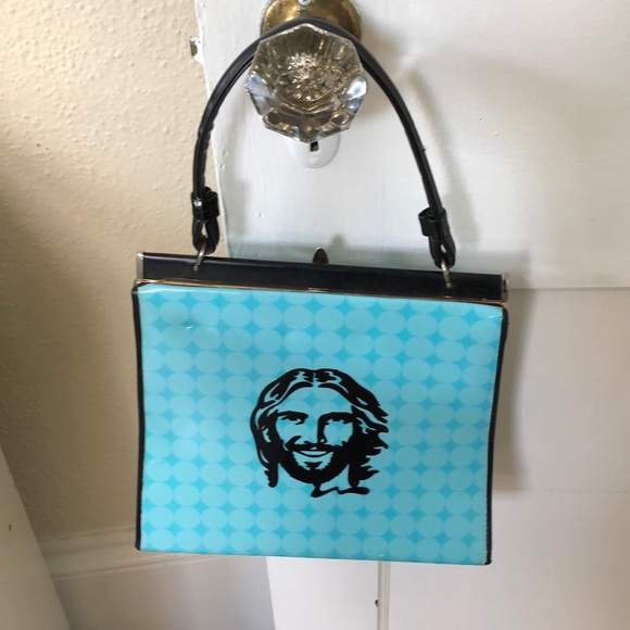 Vintage Handbags - Upcycled vintage Jesus purse